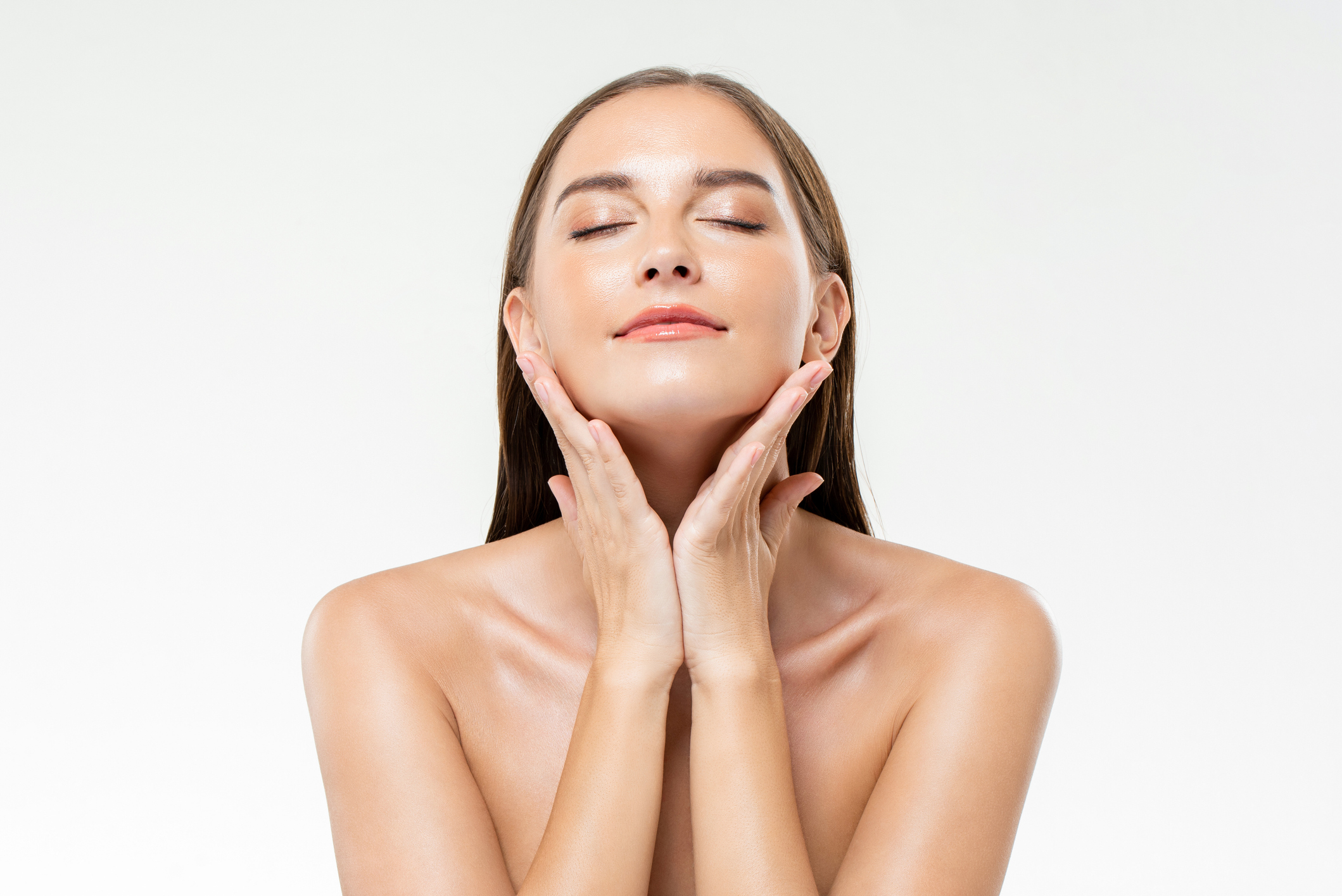 Woman with glowing skin after Diamond Glow facial