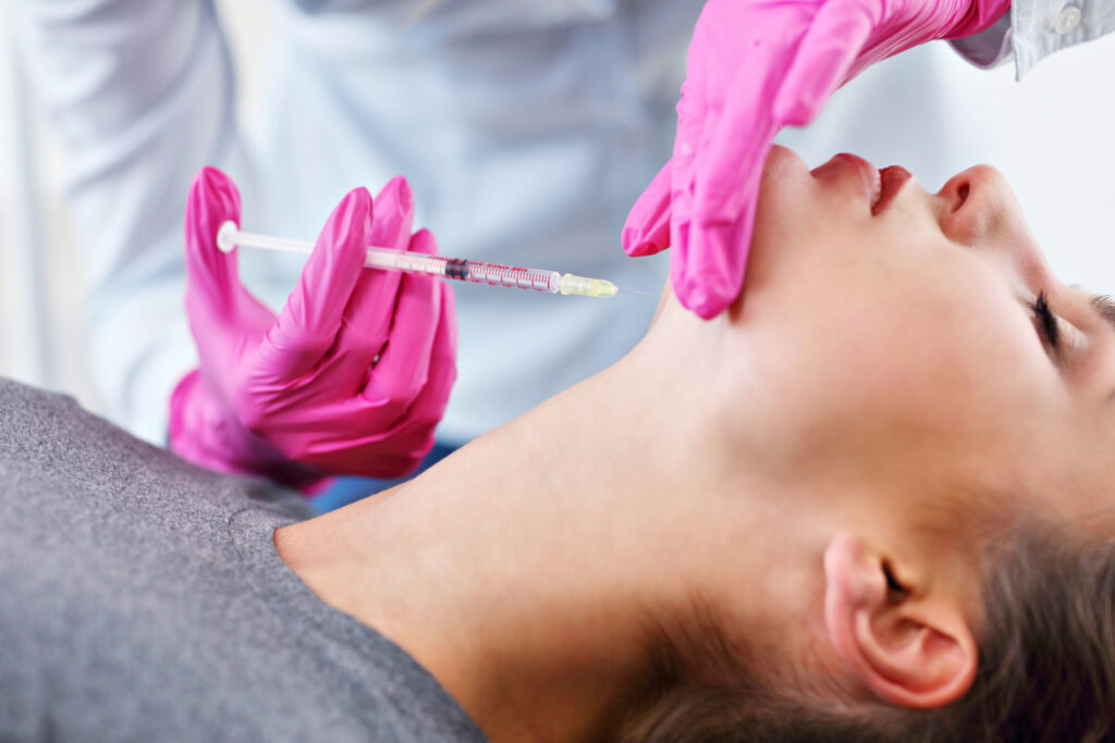 Woman receiving Kybella injections